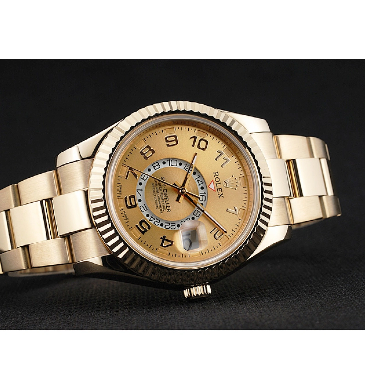 Aaa replica watch Oyster Rolex 2012 Dweller Gold Edition Special Sky Perpetual 80243 Yellow 1027